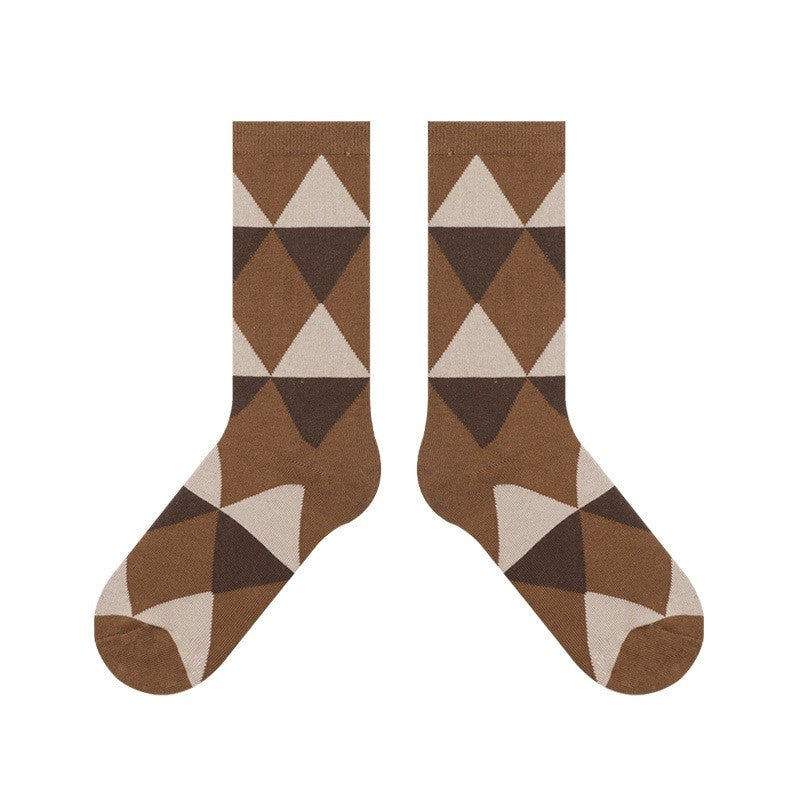 Women's Vintage Diamond Pattern Socks