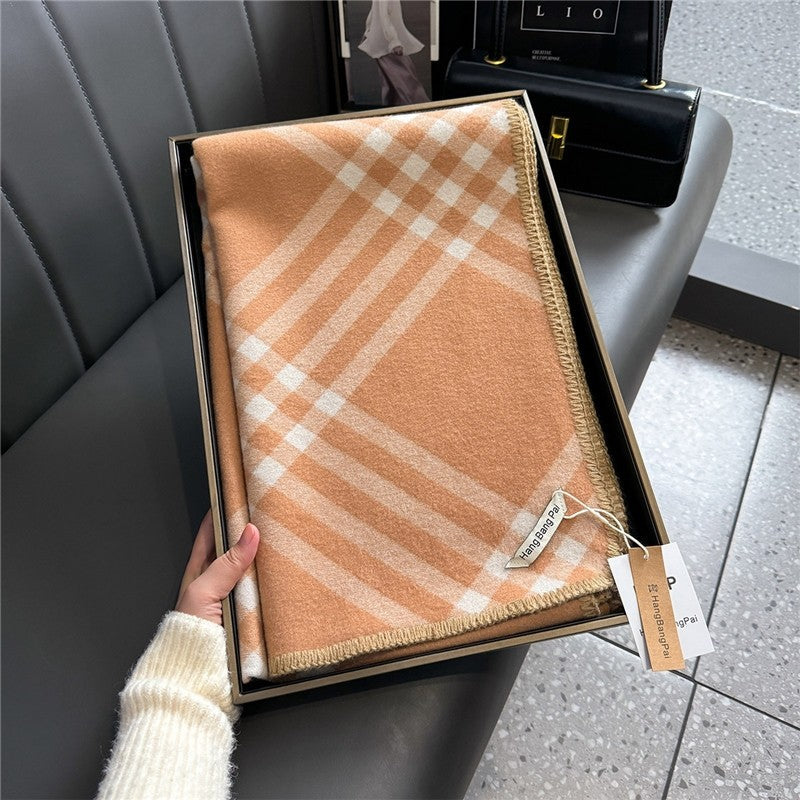 Versatile Warm Thick Plaid Scarf
