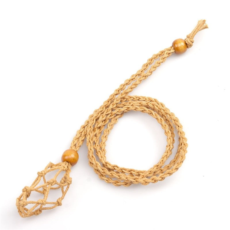 Adjustable Braided Wax Cord Pendant Necklace