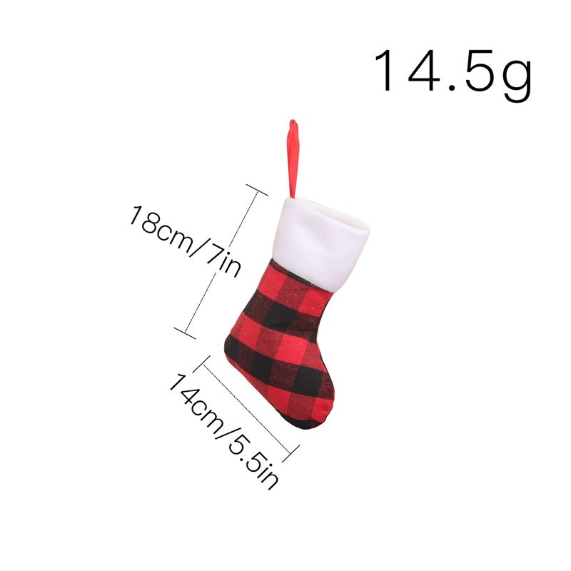 Small Plaid Gift Socks Christmas Decoration Pendant