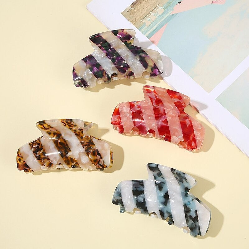 Stripes Marbled Hair Claw Clip