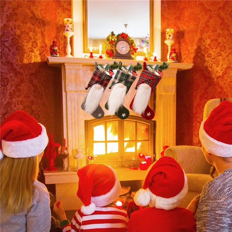 Long Beard Faceless Doll Christmas Decoration Sock