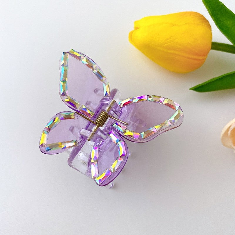 Pearl Rhinestone Butterfly Hair Claw Clip