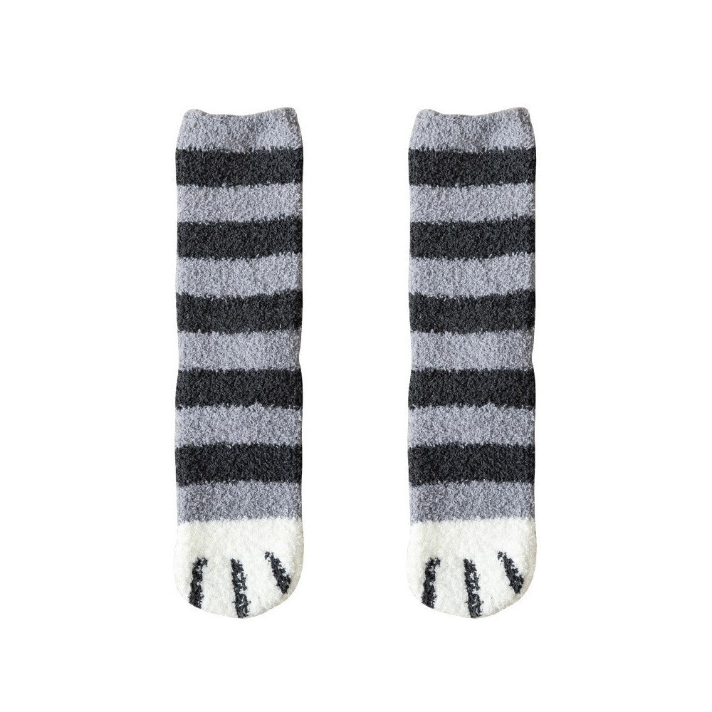 Cute Cat Paw Coral Fleece Warm Socks