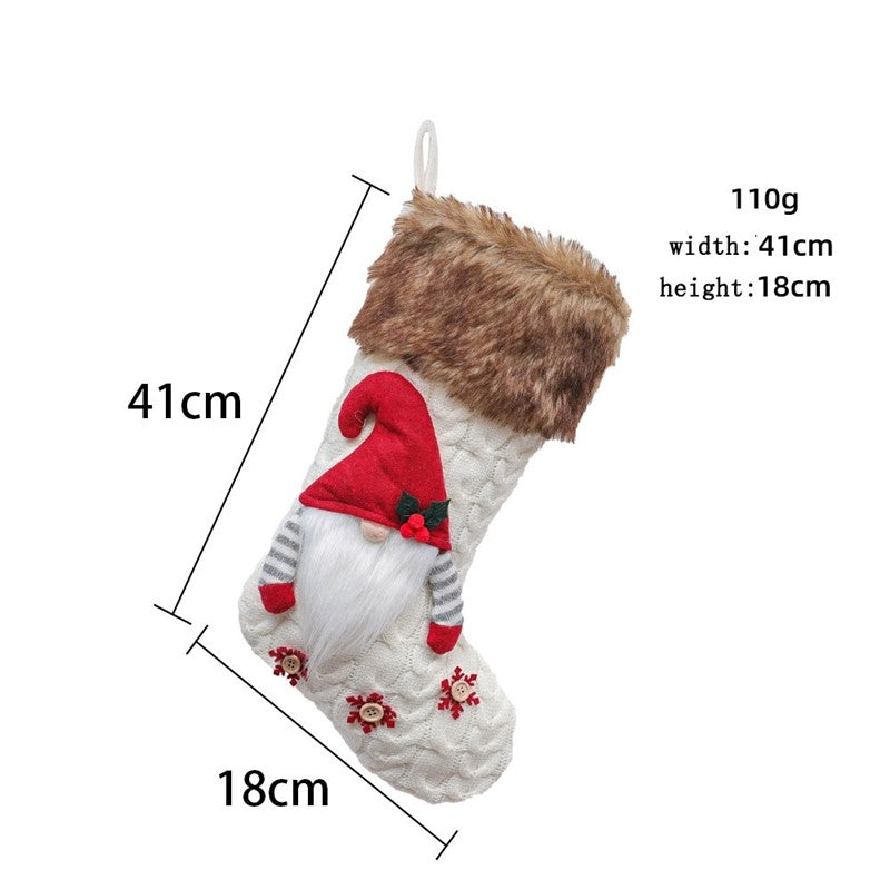 Knitted Faceless Big Christmas Candy Socks Decoration Pendant