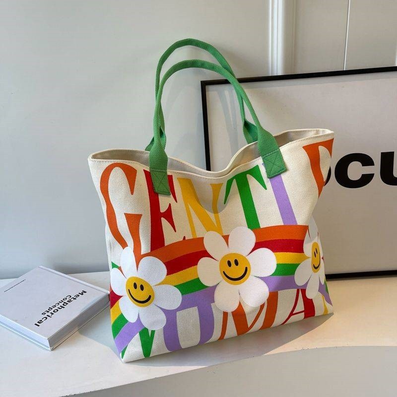 Fashion Print Large Canvas Bag