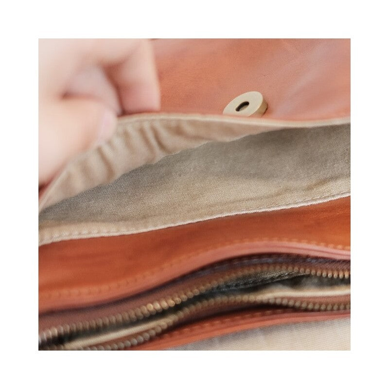 Vintage Leather Crossbody Messenger Bag