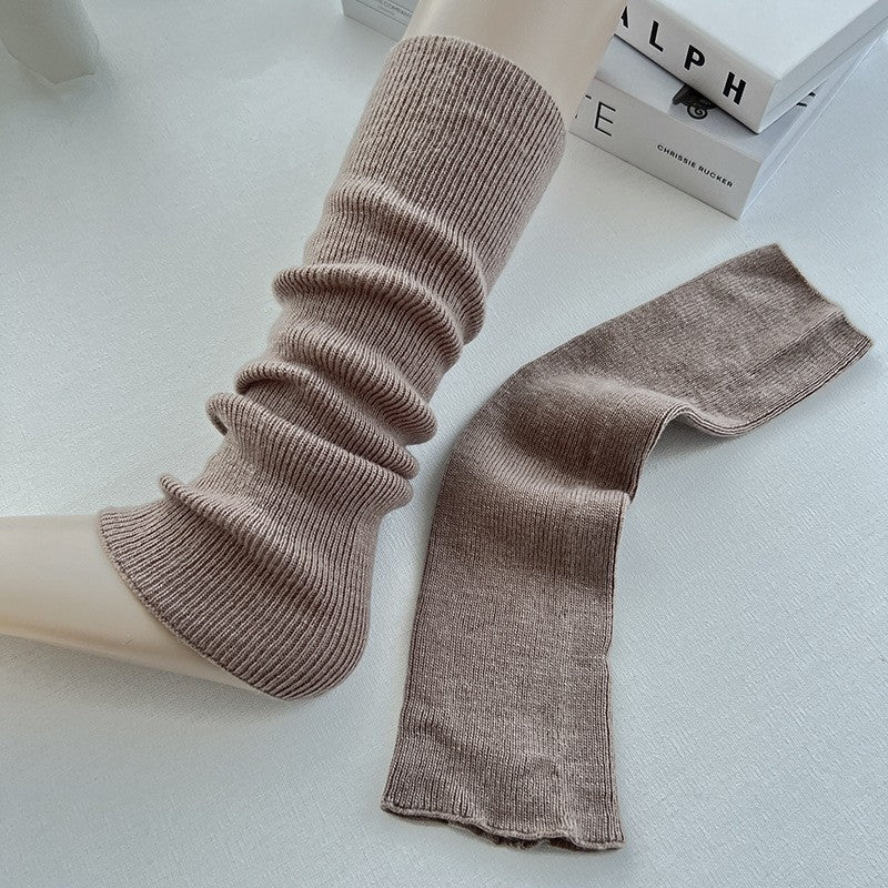 Knitted Leg Warmers In Solid Color