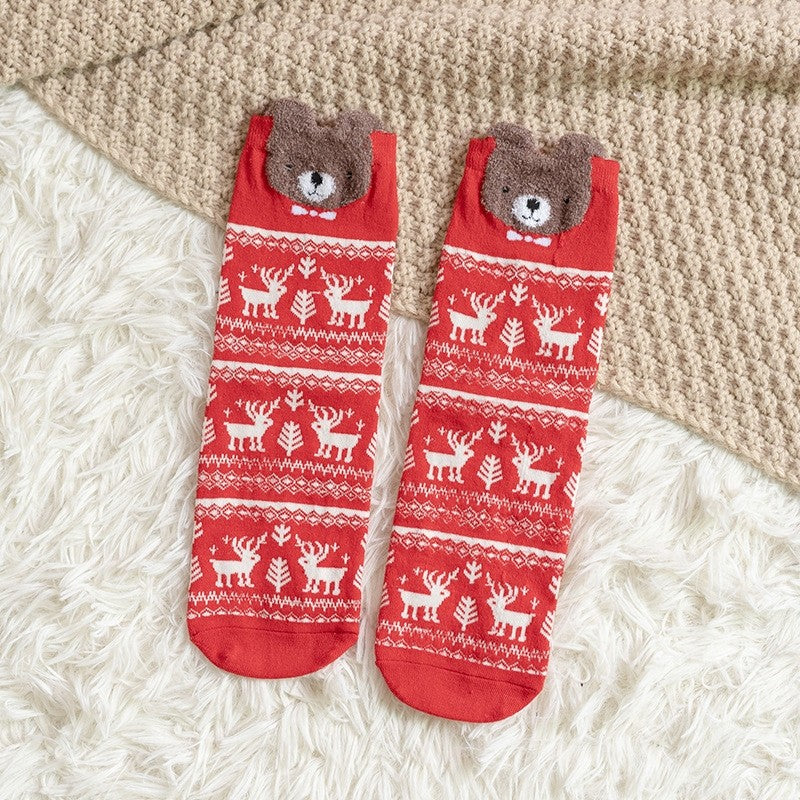 Christmas Cartoon Animal Women's Socks