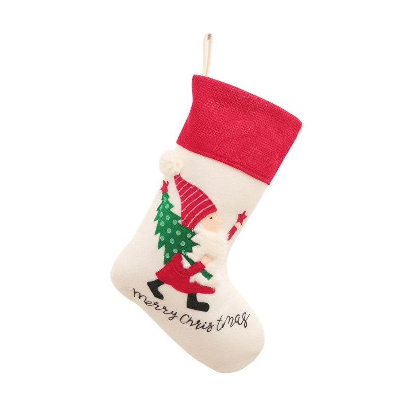 Faceless Santa Sock Gift Bag Christmas Decoration