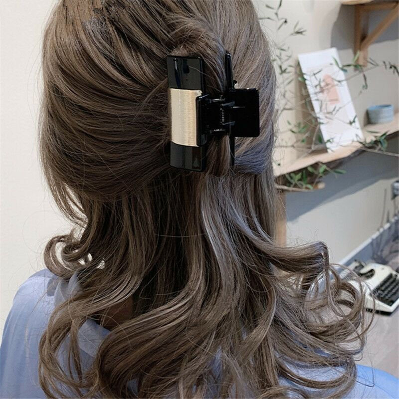 Vintage Metallic Geometric Hair Claw Clip