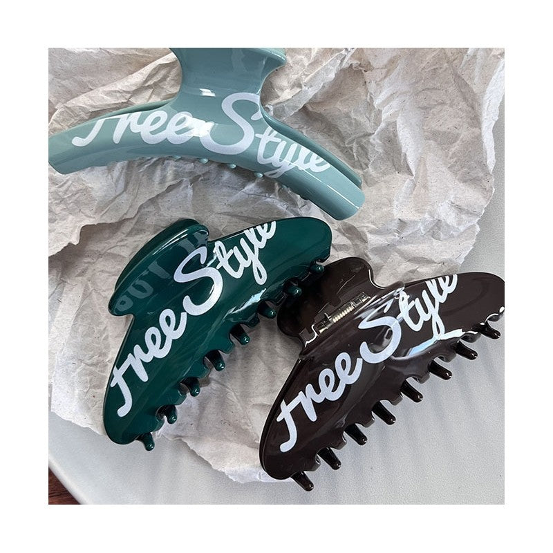 Letter Printed Daily Hair Claw Clip