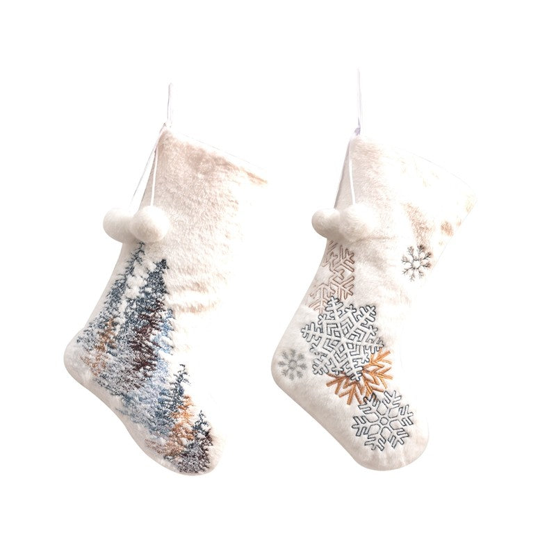 Snowflake Forest Sock Gift Bag Christmas Decoration