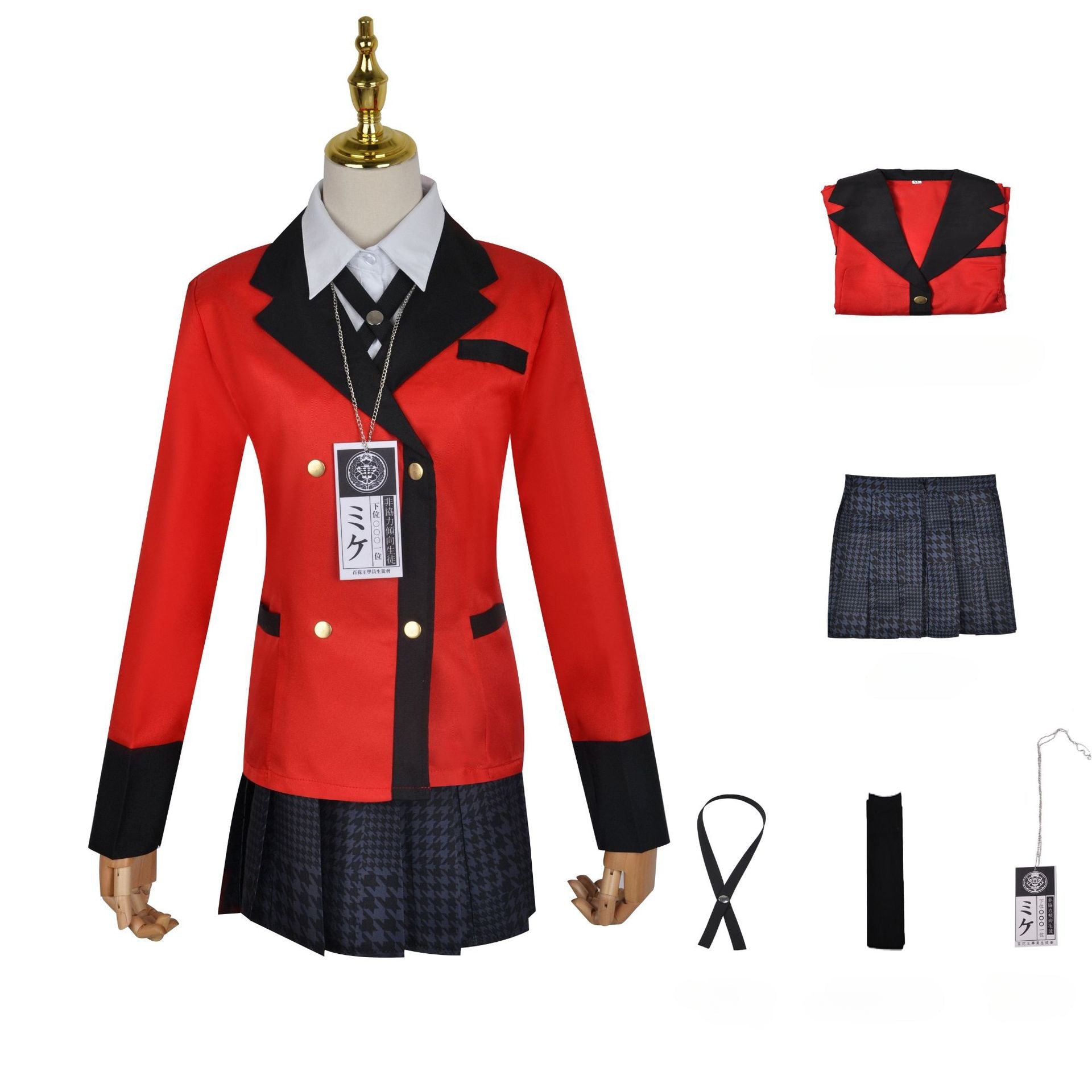 Kakegurui Cosplay Costume - Yumeko Jabami & Tōbari Luna School Uniform with Badge