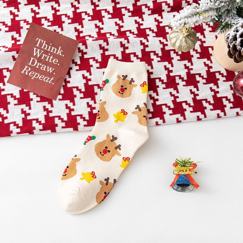 Christmas Lovely Cartoon Mid Calf Socks