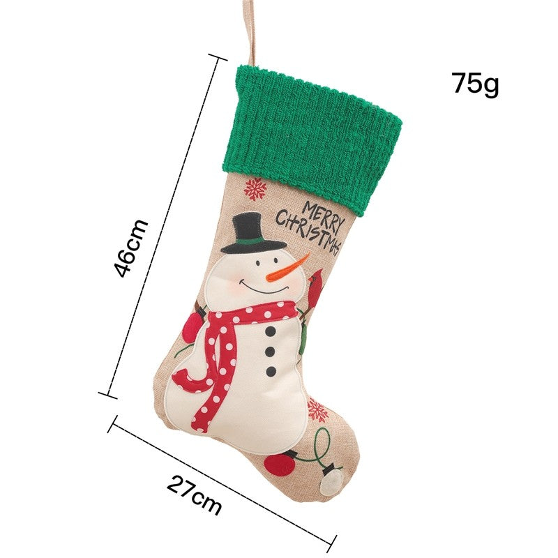 Snowman Santa Sock Gift Bag Christmas Decoration