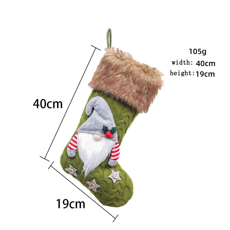 Knitted Faceless Big Christmas Candy Socks Decoration Pendant