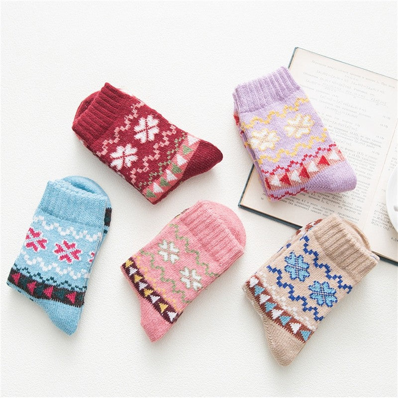 Casual Thick Simple Mid-Calf Length Sock(A Set Of Five Pairs)