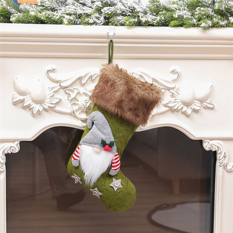 Knitted Faceless Big Christmas Candy Socks Decoration Pendant