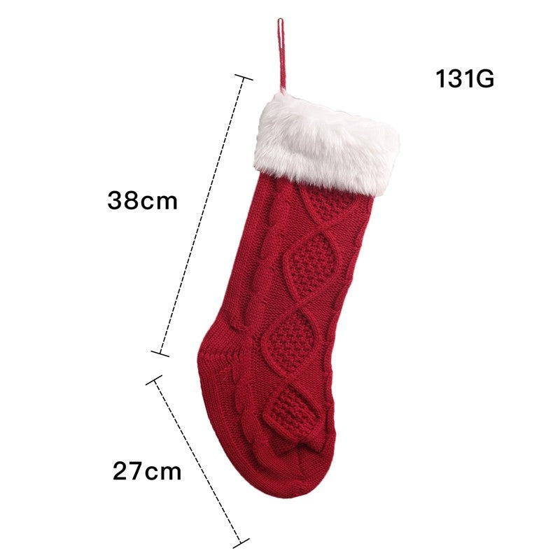 Knitted Wool Sock Gift Bag Christmas Decoration