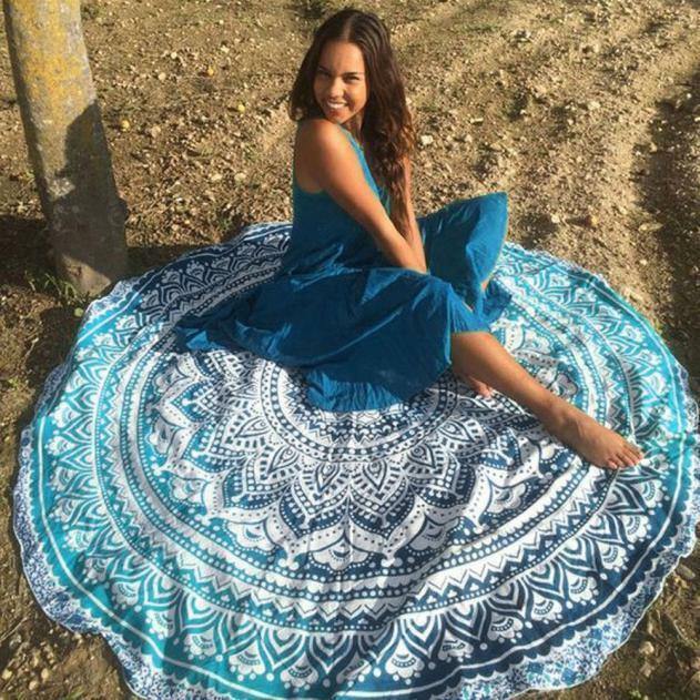 Summer Printing Round Beach Towl-STYLEGOING