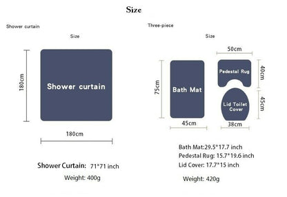 Rose Shower Curtain Set-STYLEGOING