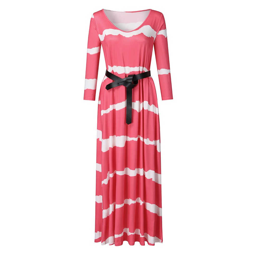 Long Sleeves V Neck Long Dresses-STYLEGOING