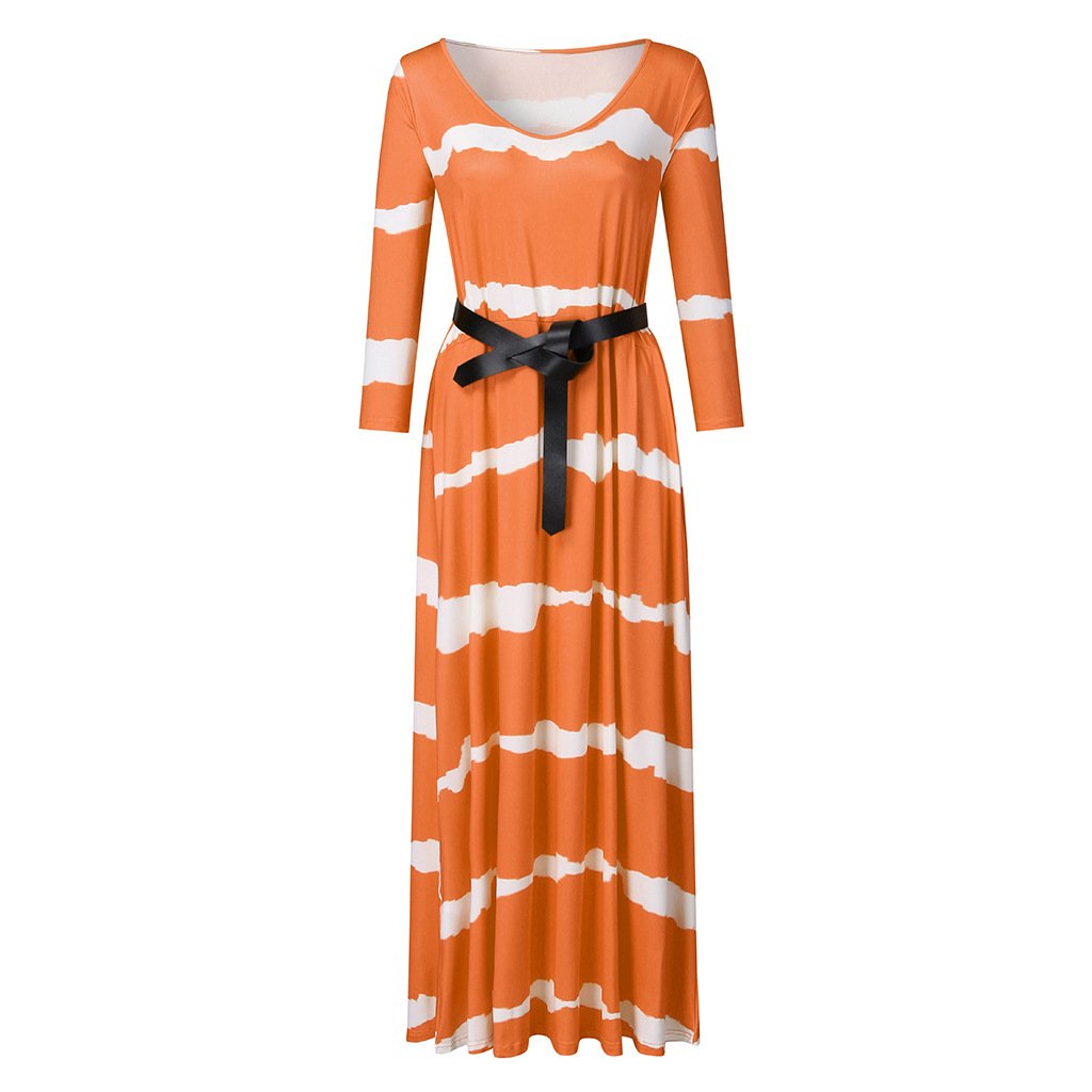Long Sleeves V Neck Long Dresses-STYLEGOING