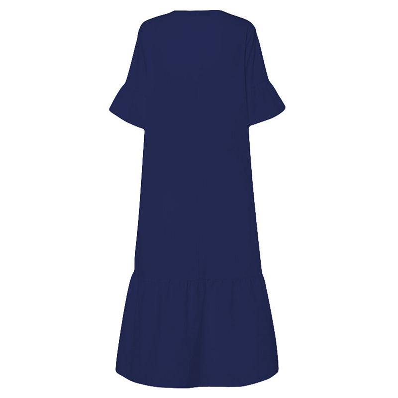 Plus Sizes Short Sleeves Maxi Dresses-STYLEGOING