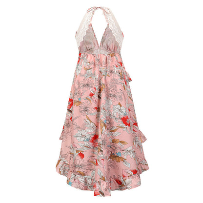 Sexy Halter Backless Summer Beach Lace Dresses
