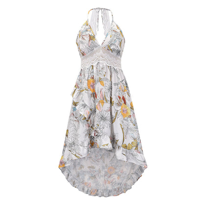 Sexy Halter Backless Summer Beach Lace Dresses