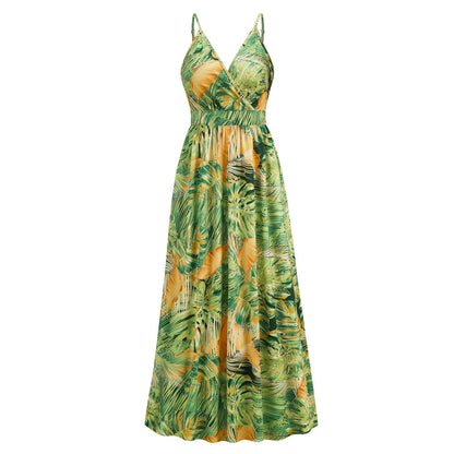 Sexy V Neck Bohemian Long Maxi Dresses