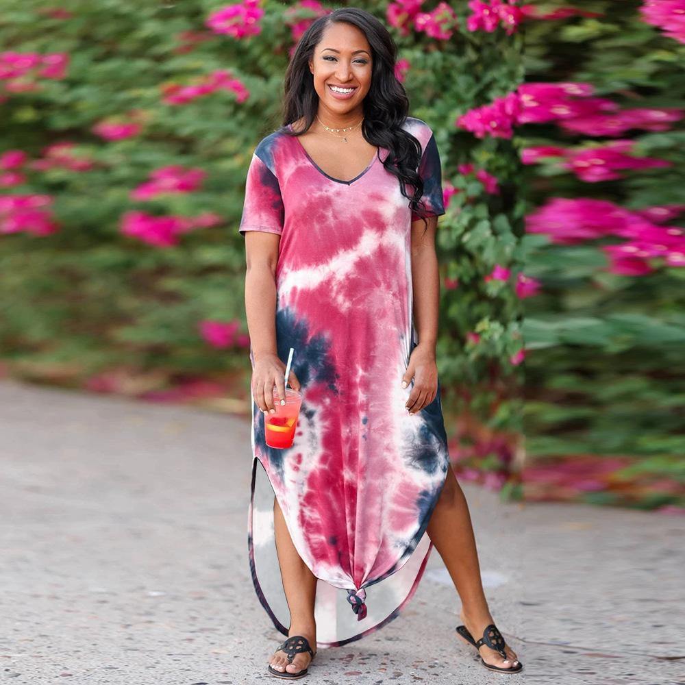 Plus Sizes High Waist Long Summer Dresses-STYLEGOING