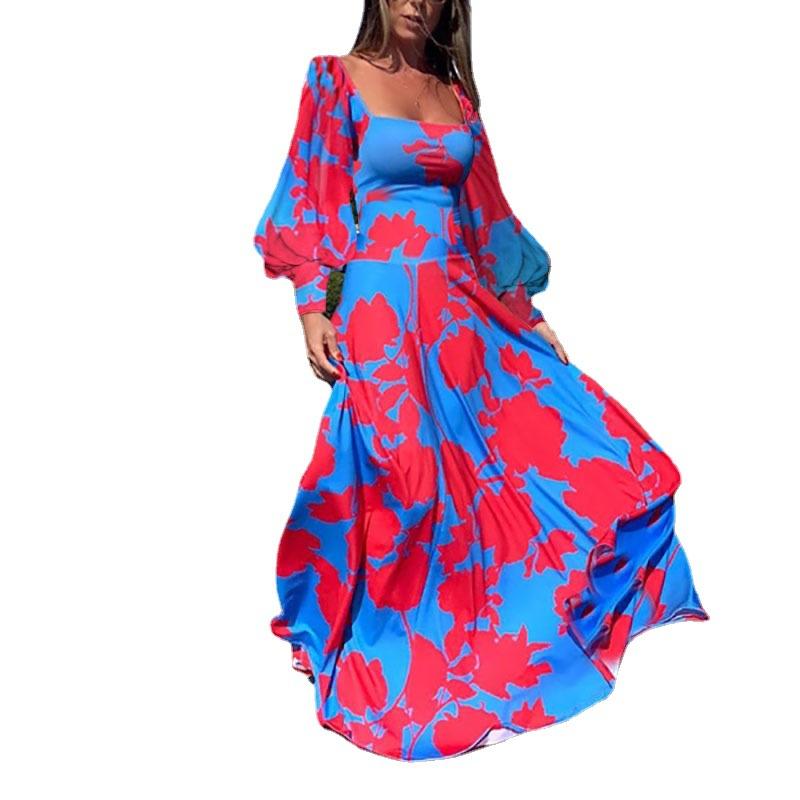 Women Long Sleeves Fall Long Dresses-STYLEGOING