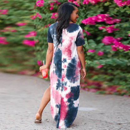Plus Sizes High Waist Long Summer Dresses-STYLEGOING