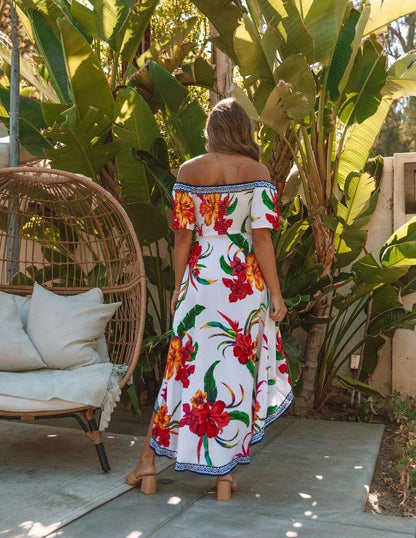 Off The Shoulder Irregular Long Dresses-STYLEGOING