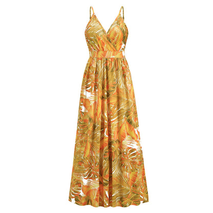 Sexy V Neck Bohemian Long Maxi Dresses