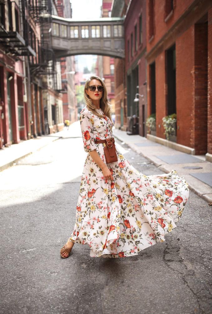 Puff Sleeves Bohemia Maxi Dress-STYLEGOING